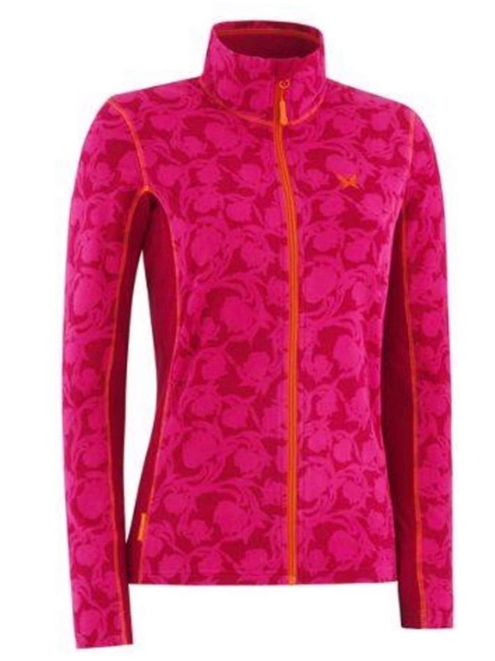 Kari Traa Hot Pink Full-Zip Bomber Jacket with Orange Trim